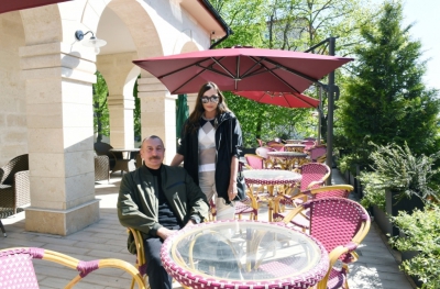 President of the Republic of Azerbaijan Ilham Aliyev, First Lady Mehriban Aliyeva, daughters Leyla Aliyeva and Arzu Aliyeva attended the opening of the Kharibulbul Hotel.